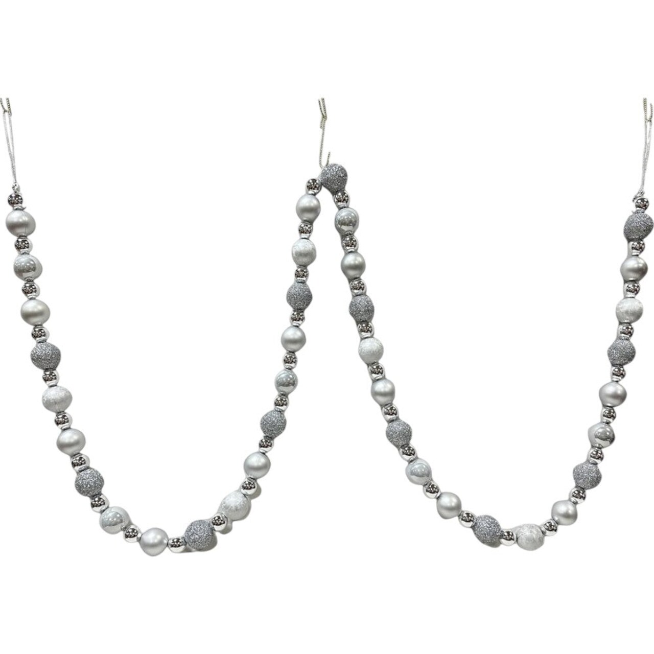 72″ Ball Ornament Garland – Shiny Ornament Ball Holiday Decoration